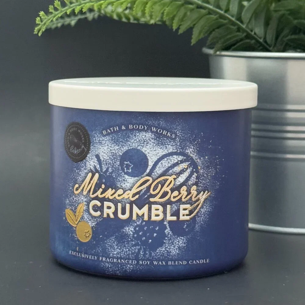 BBW Mixed Berry Crumble Bath & Body Works 3 Wick Candle - Picture 1 of 10
